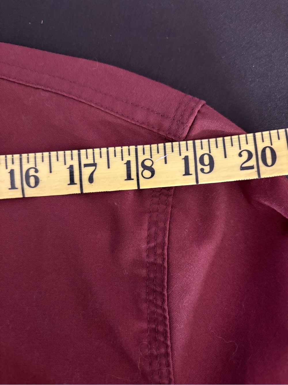 Wrangler Men’s Button-Down Work Shirt - Wine - Picture 5 of 7
